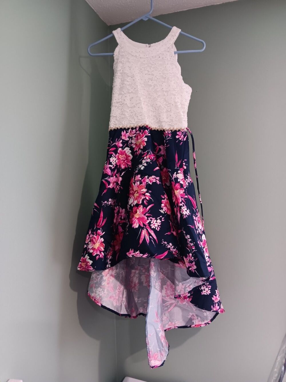 Speechless Dress Girls Formal Party Summer Floral Lace Sleeveless Hi Low 14